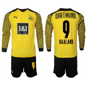 Camiseta Borussia Dortmund Haaland 9 Niño Primera Equipación 2021/2022 Manga Larga